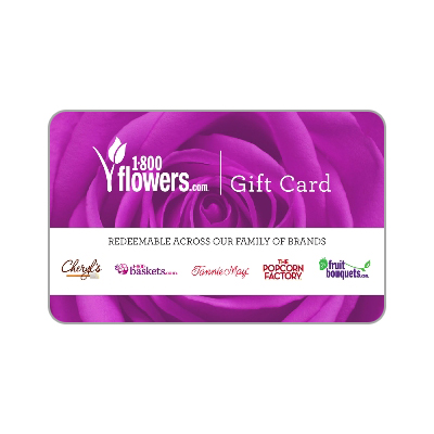 1-800-FLOWERS.COM<sup>&reg;</sup> $50 Gift Card - Order flowers, roses, gift baskets and more.